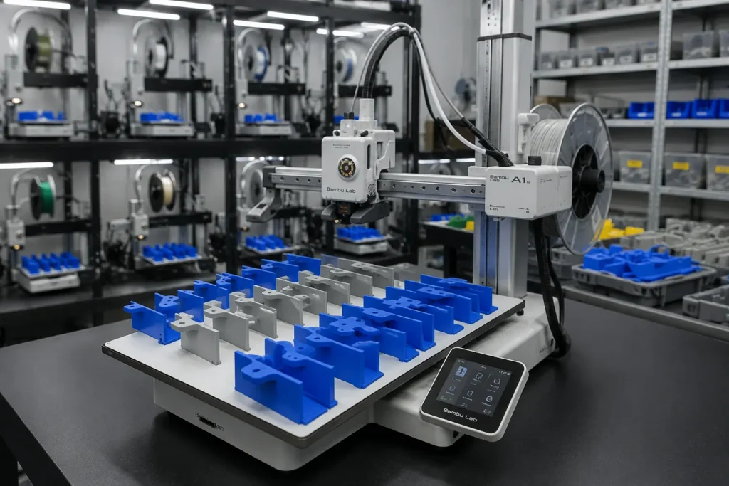 Brazo robótico integrado en línea de producción para componentes críticos en 3D