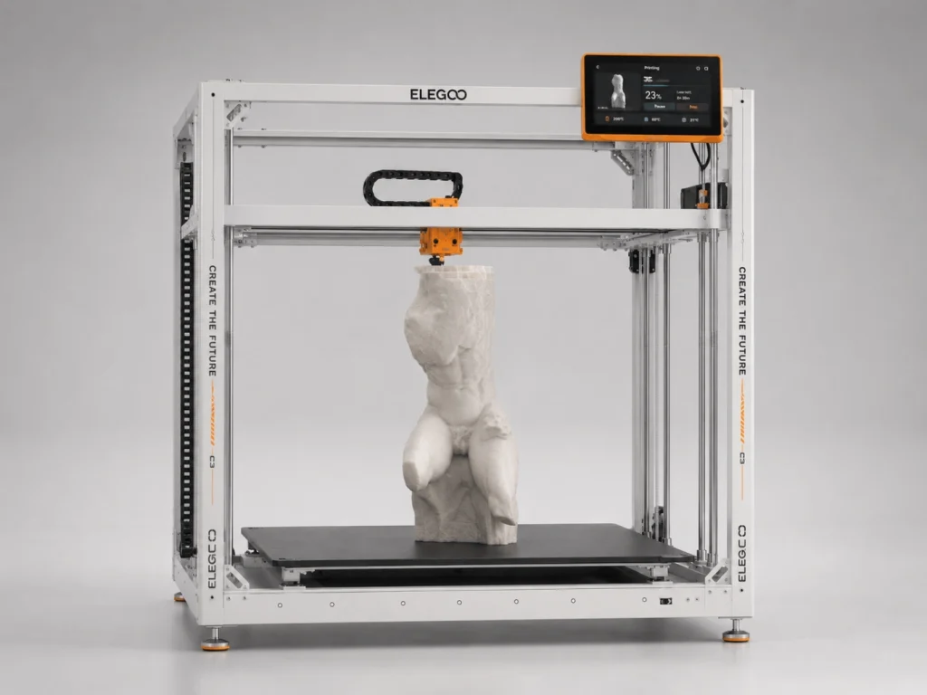Impresora 3D Elegoo fabricando una escultura o busto de gran tamaño