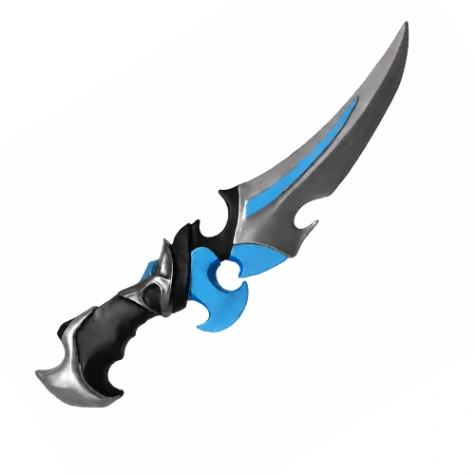 Reproducción de cuchillo decorativo en resina pintada