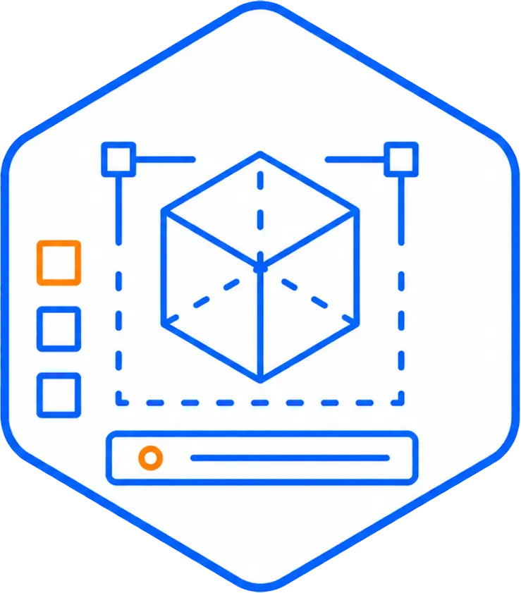 Icono de diseño de la solución 3D