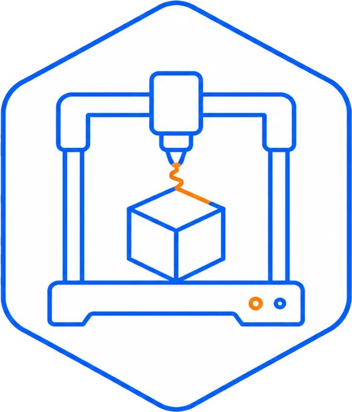 Icono de impresión 3D avanzada